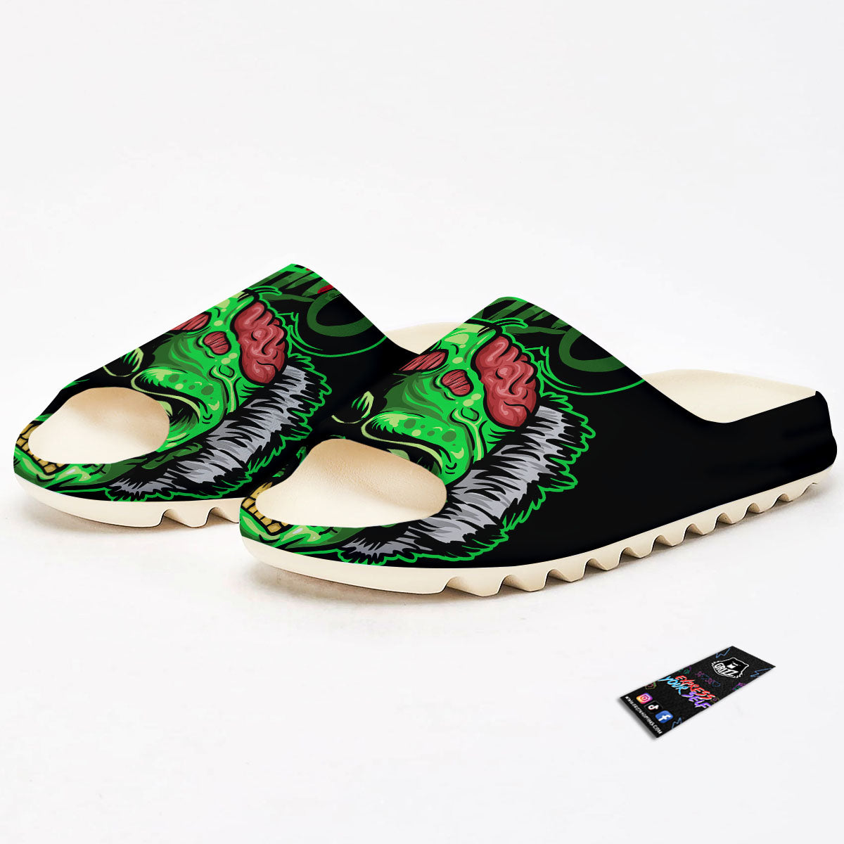 Zombie Brain Halloween Print Sandals-grizzshop