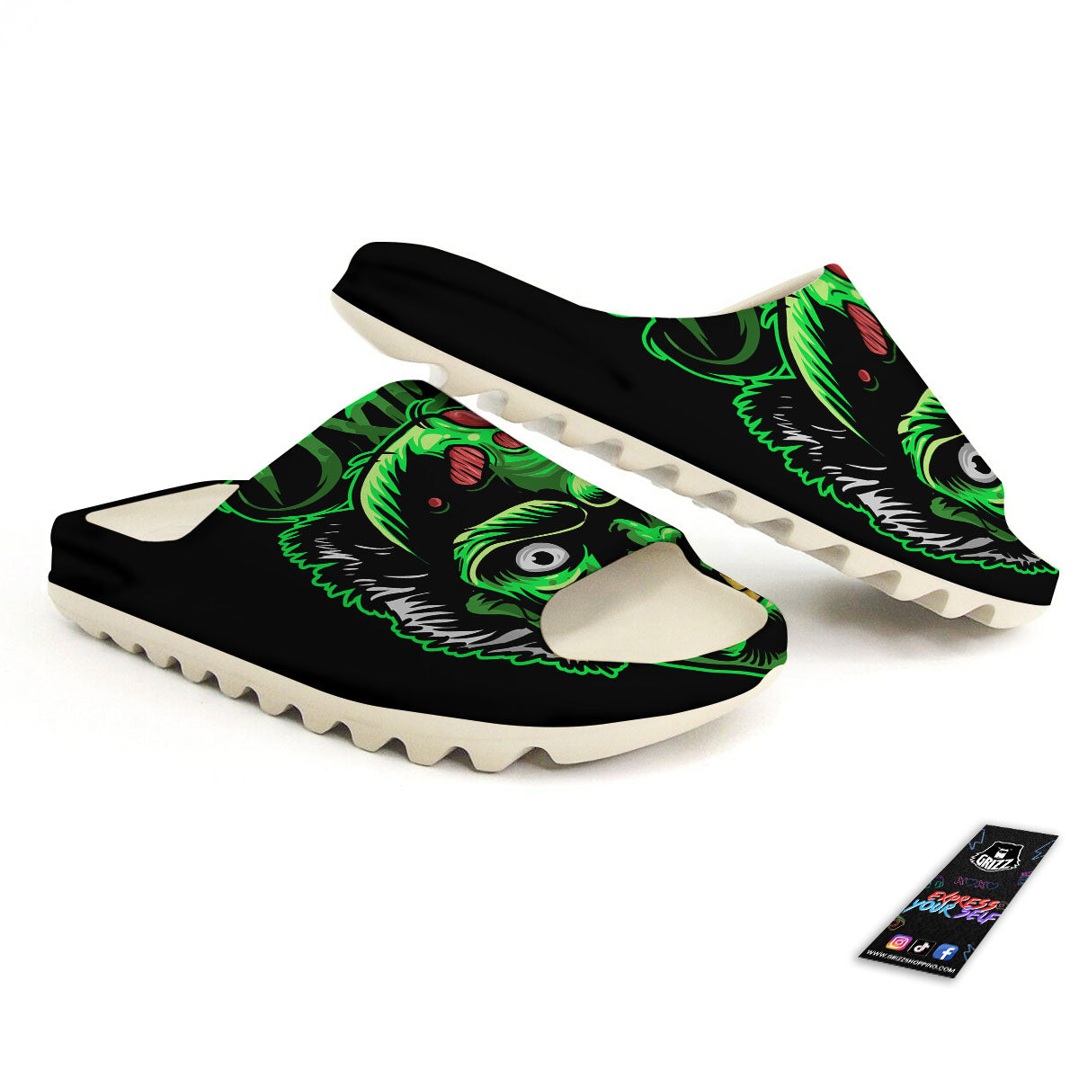 Zombie Brain Halloween Print Sandals-grizzshop