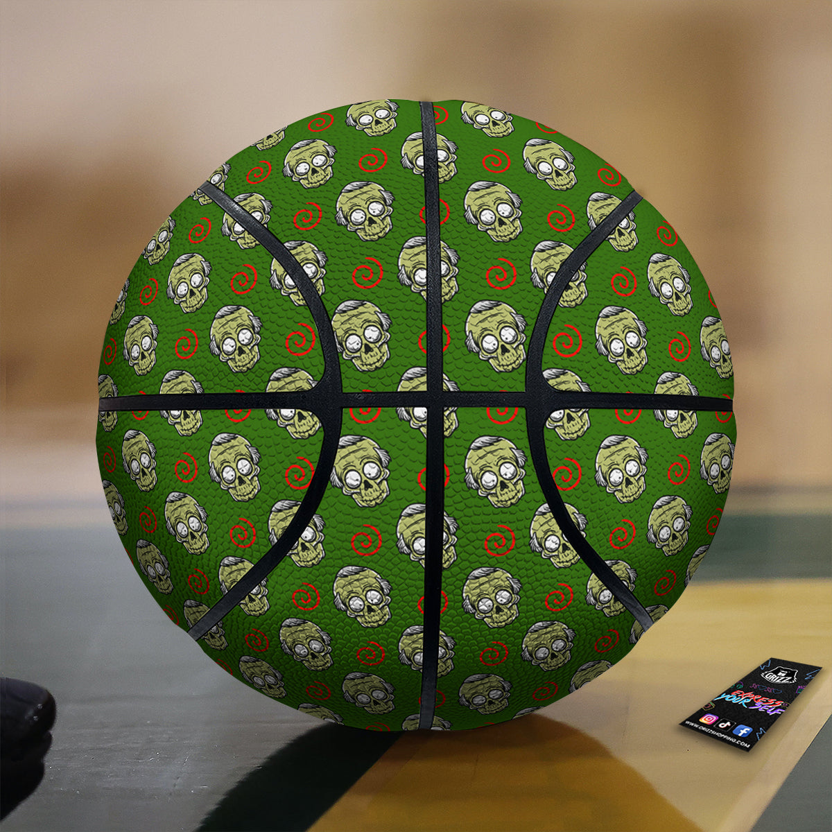 Zombie Cartoon Print Pattern Basketball