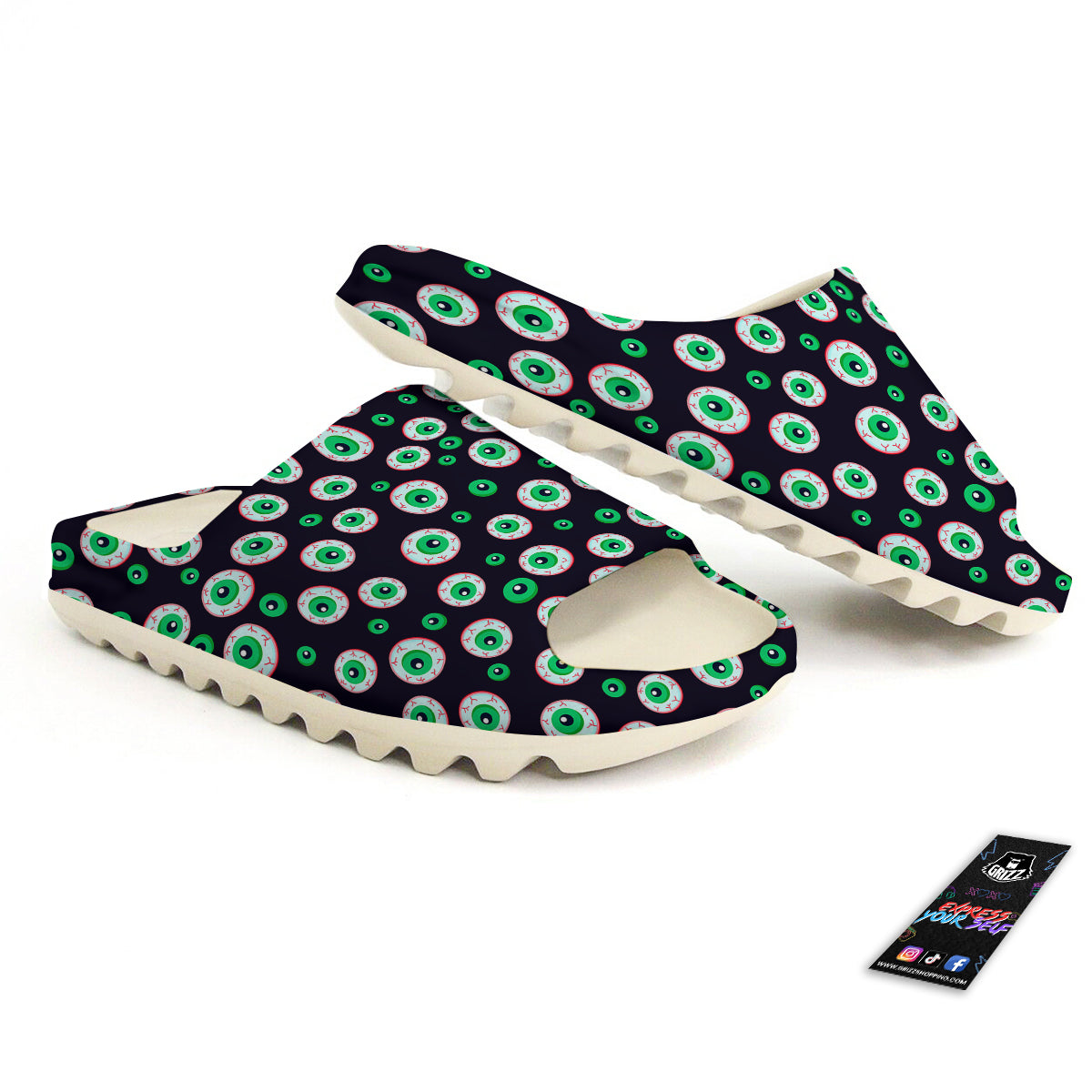 Zombie Eyeball Print Pattern Sandals-grizzshop