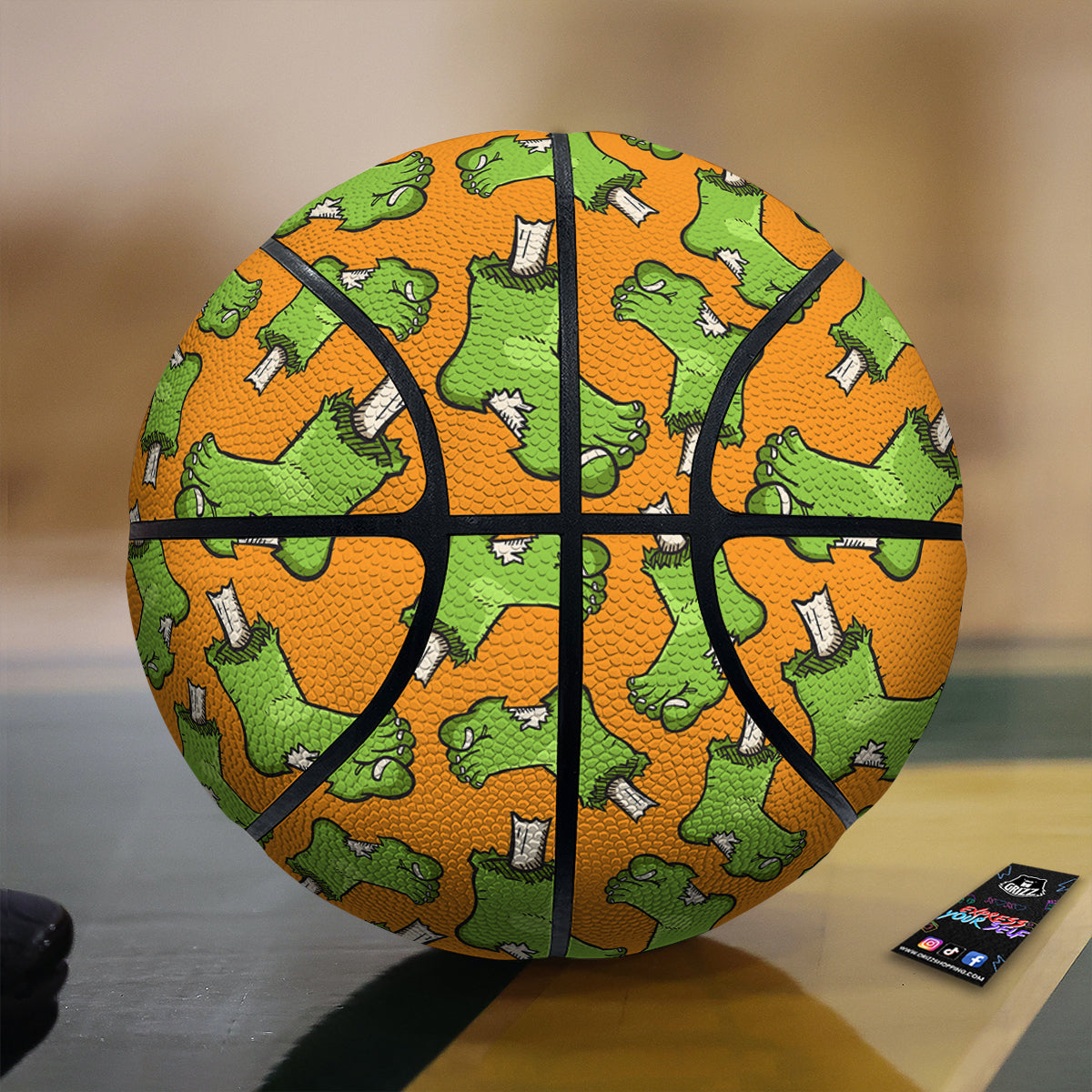 Zombie Foot  Print Pattern Basketball