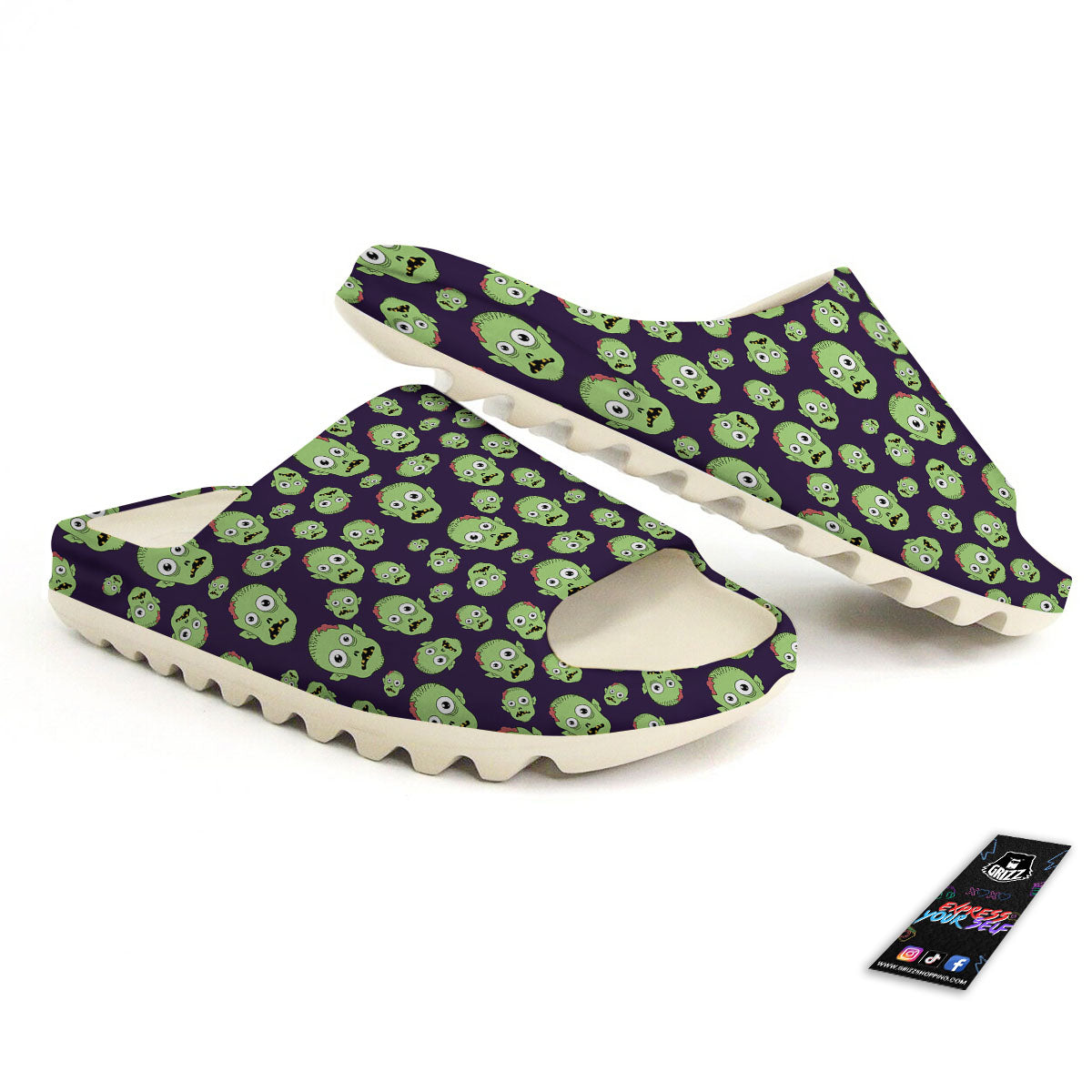 Zombie Green Print Pattern Sandals-grizzshop