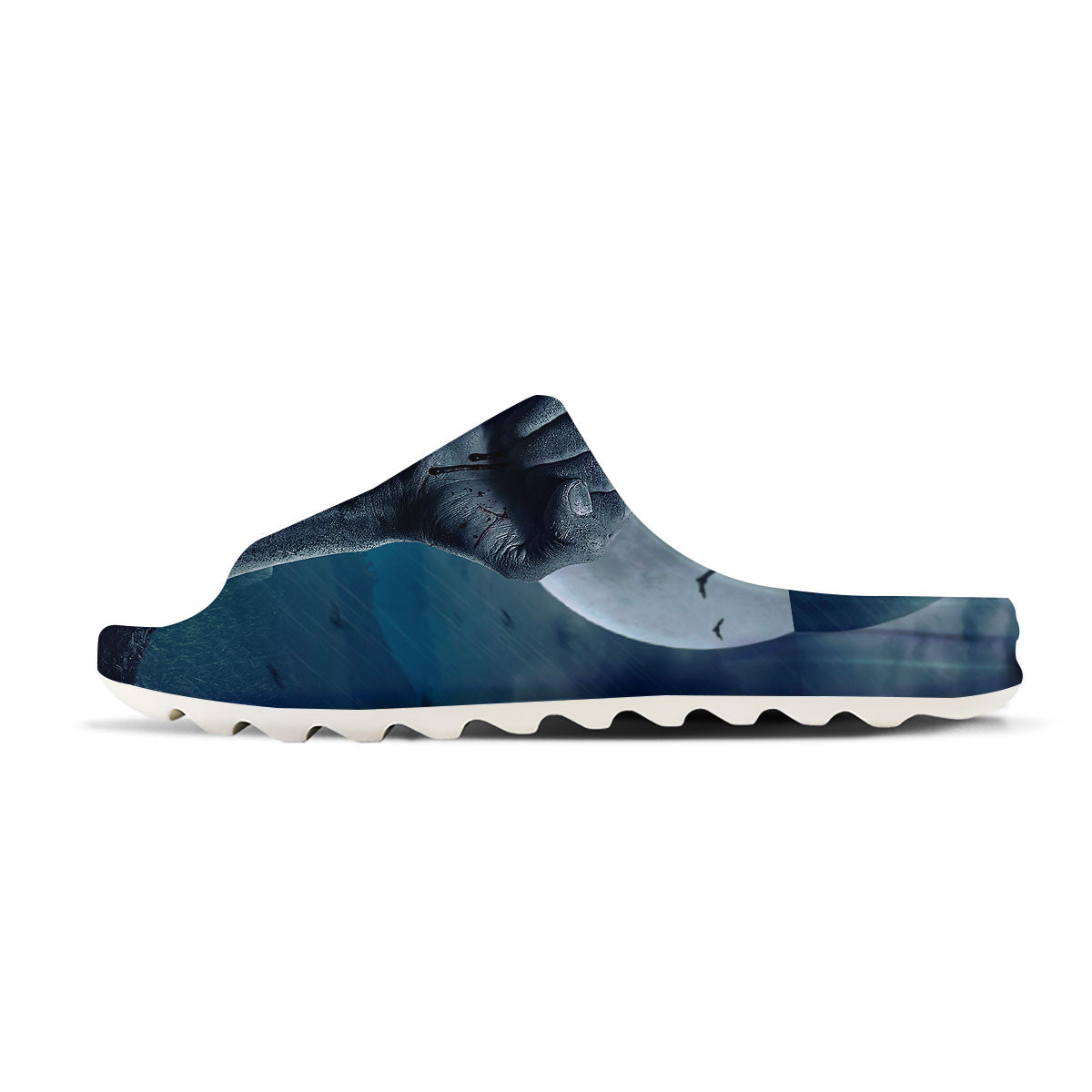 Zombie Hand Rising From Grave Print Sandals-grizzshop