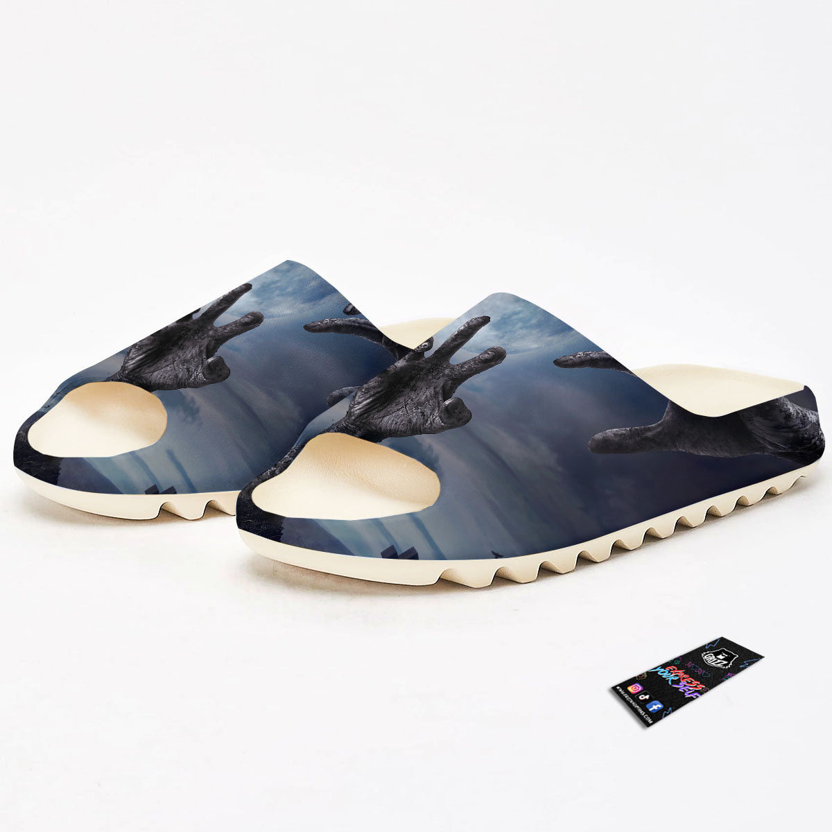 Zombie Hands Halloween Print Sandals-grizzshop
