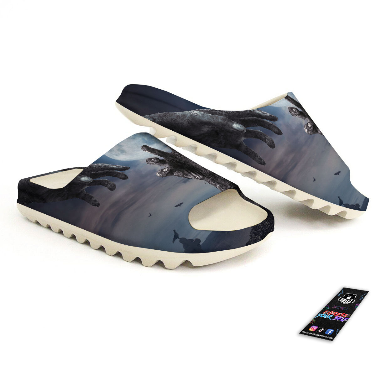 Zombie Hands Halloween Print Sandals-grizzshop