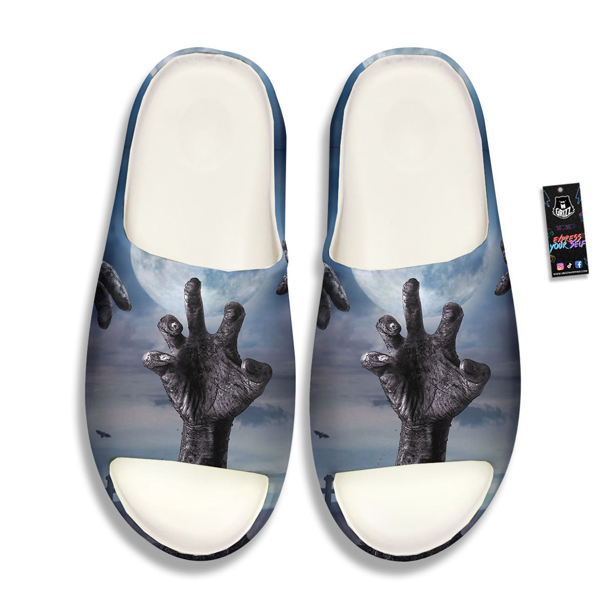 Zombie Hands Halloween Print Sandals-grizzshop