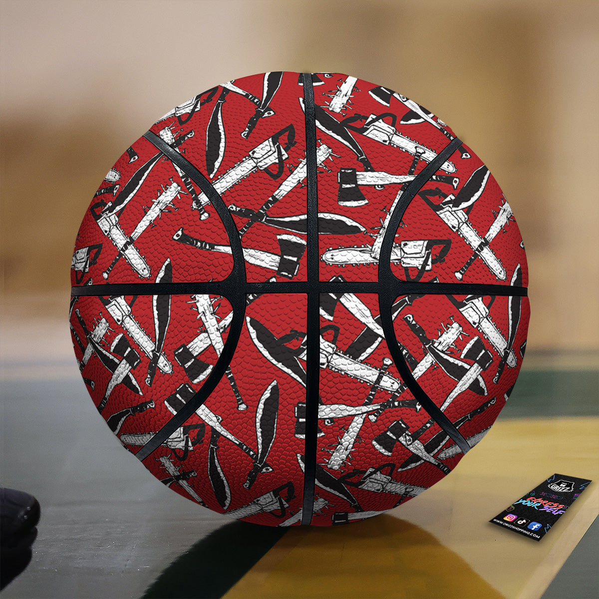 Zombie Killer Weapon Print Pattern Basketball