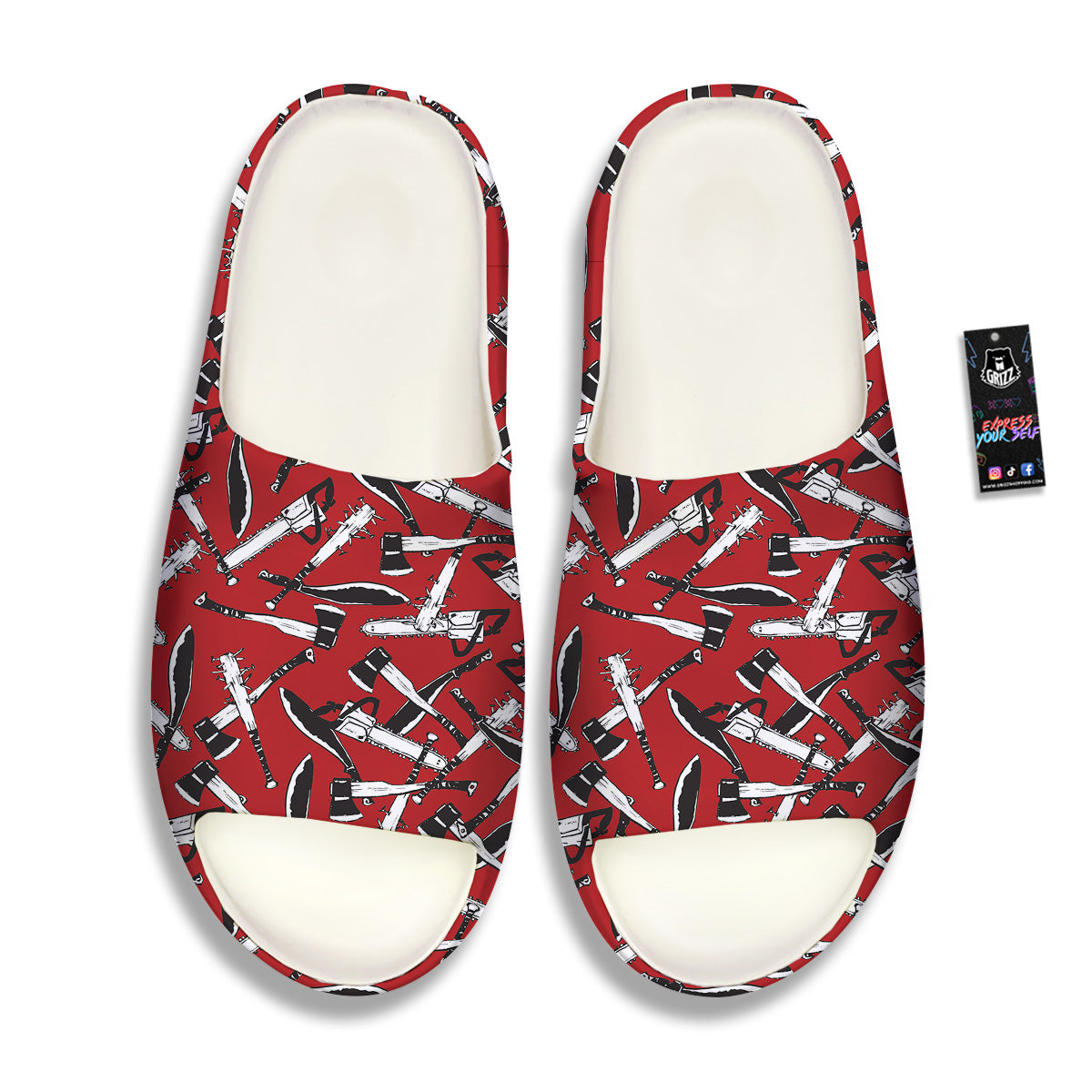 Zombie Killer Weapon Print Pattern Sandals
