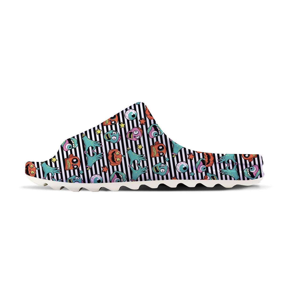 Zombie Striped Halloween Print Pattern Sandals-grizzshop