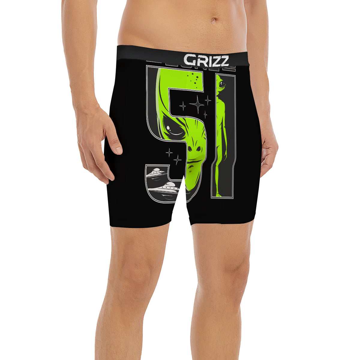 Zone 51 Alien And UFO Print Boxer Briefs-grizzshop