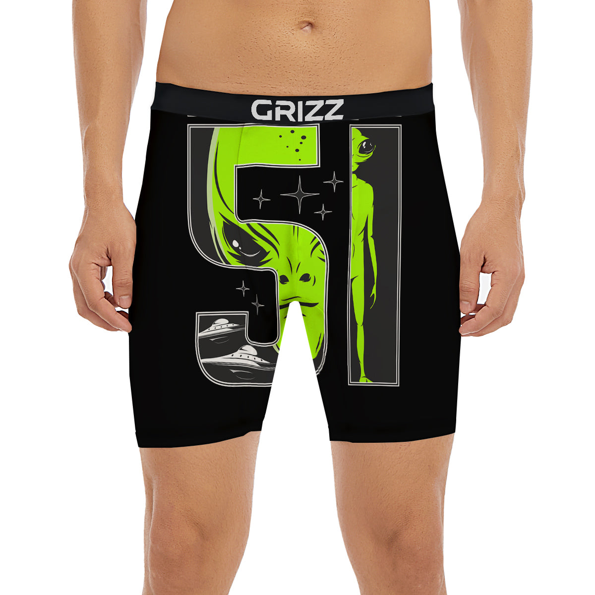 Zone 51 Alien And UFO Print Boxer Briefs-grizzshop