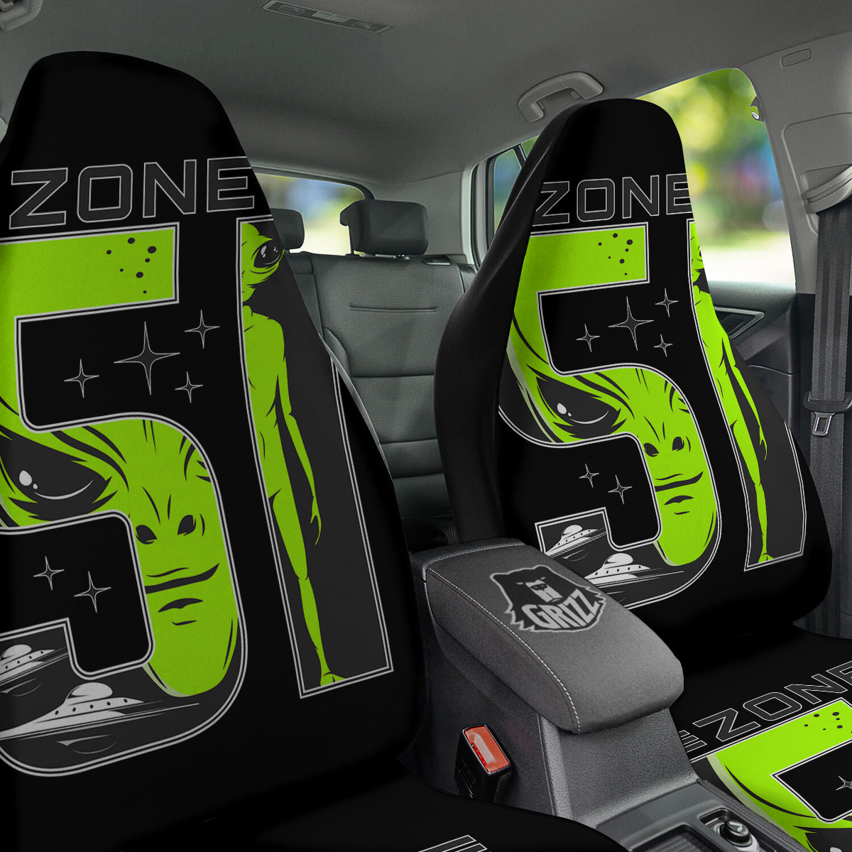 Zone 51 Alien And UFO Print Car Seat Covers-grizzshop