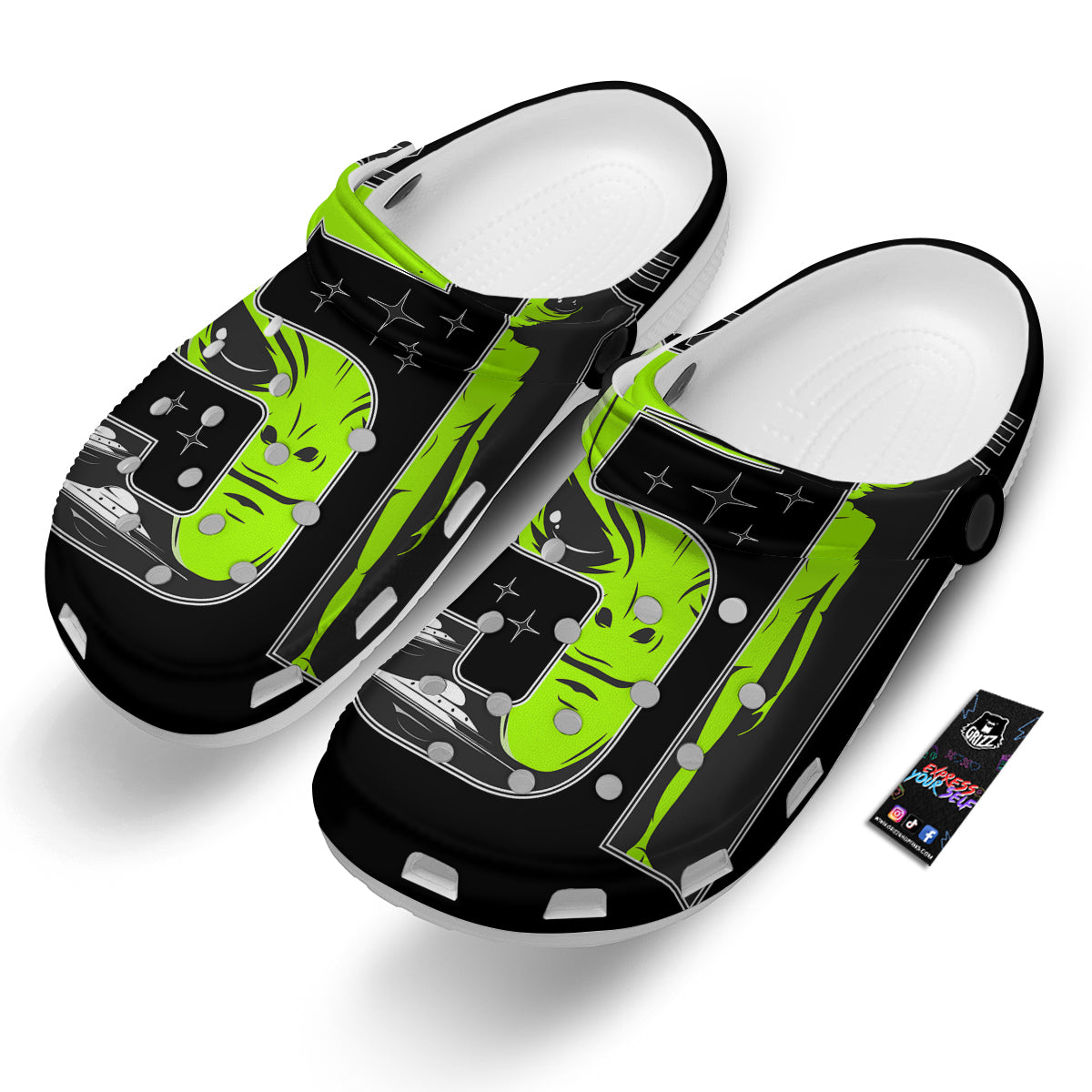 Zone 51 Alien And UFO Print Clog-grizzshop