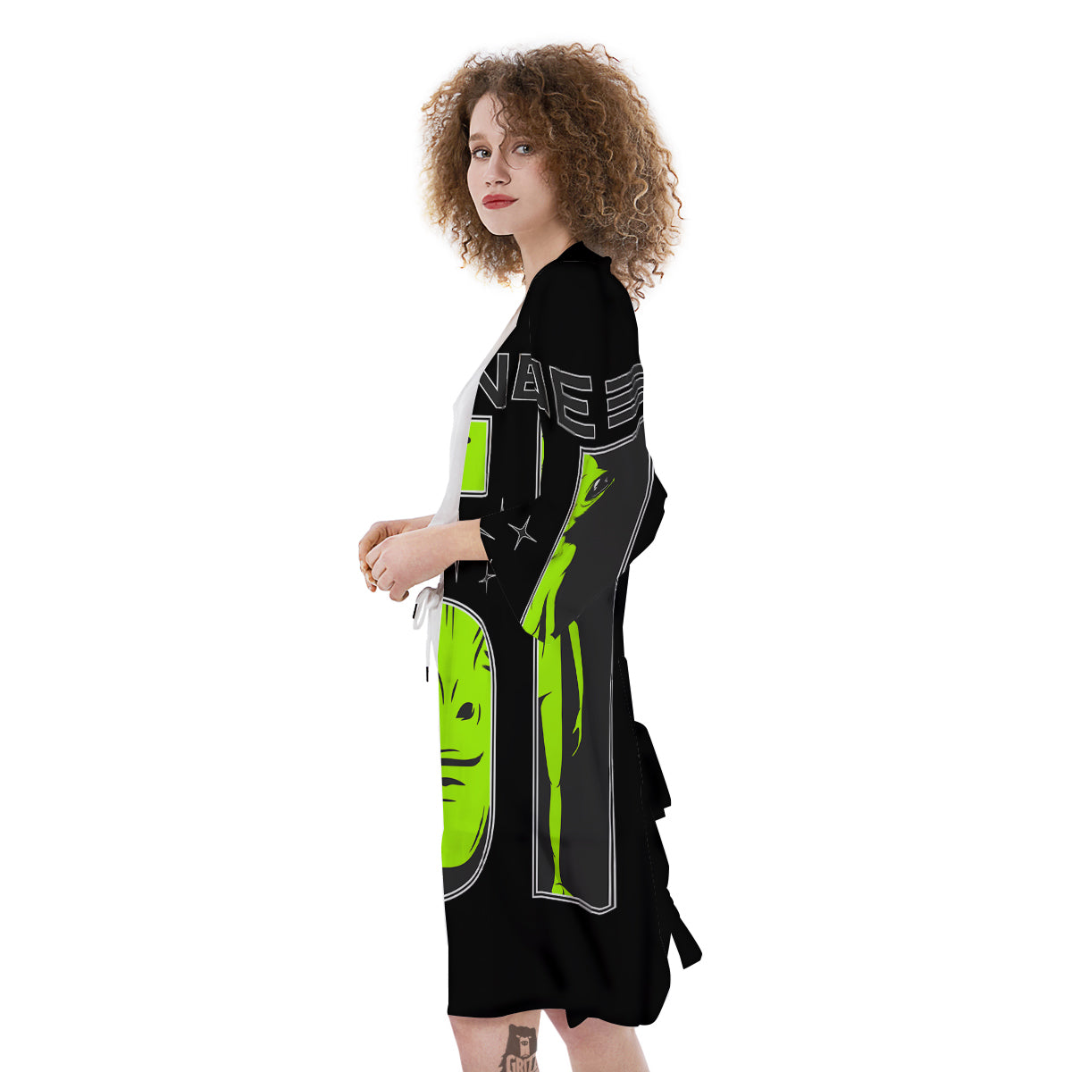 Zone 51 Alien And UFO Print Kimono-grizzshop