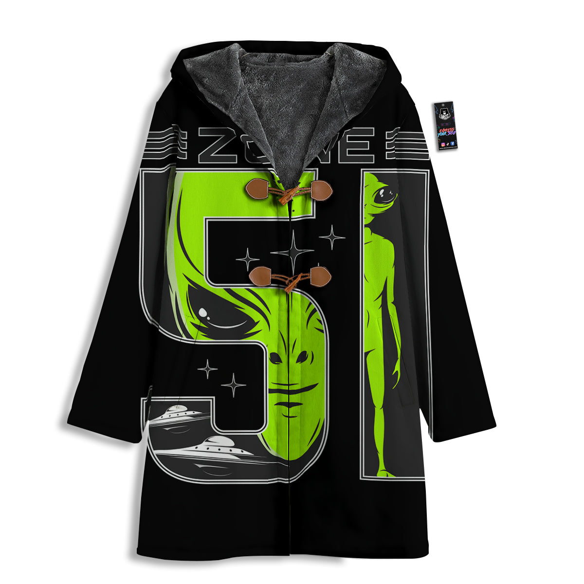 Zone 51 Alien And UFO Print Men's Windbreaker Jacket-grizzshop