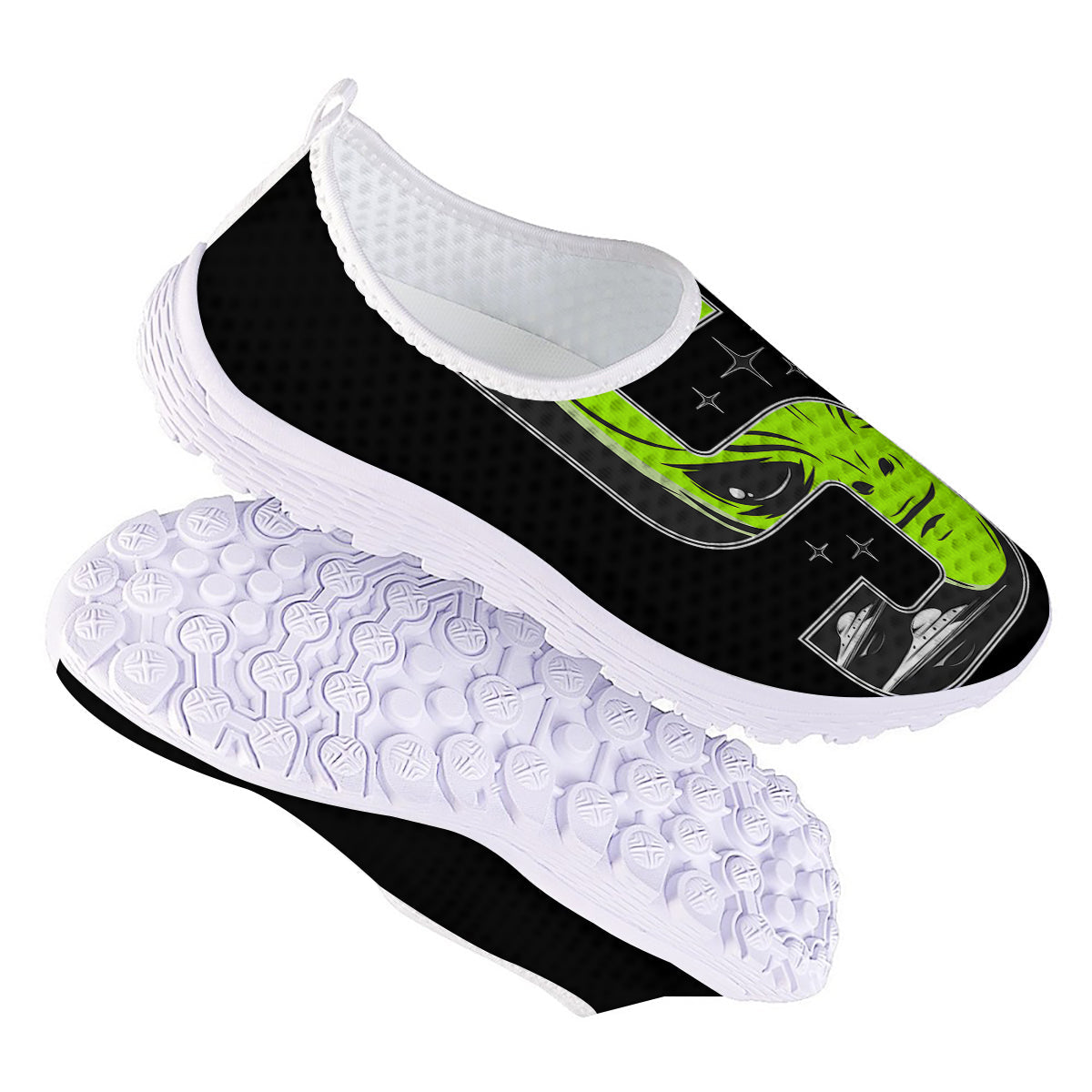 Zone 51 Alien And UFO Print Nurse Shoes-grizzshop