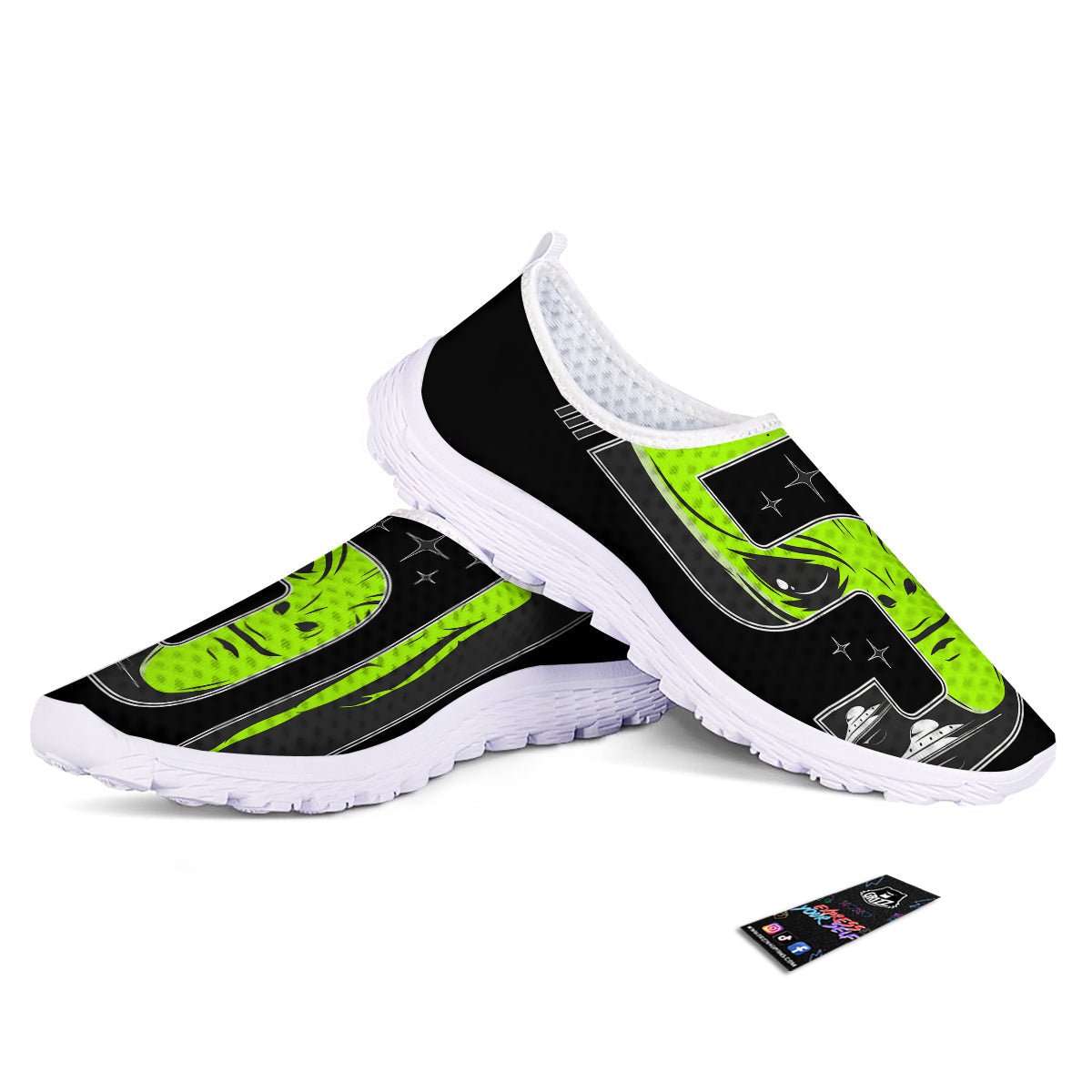 Zone 51 Alien And UFO Print Nurse Shoes-grizzshop