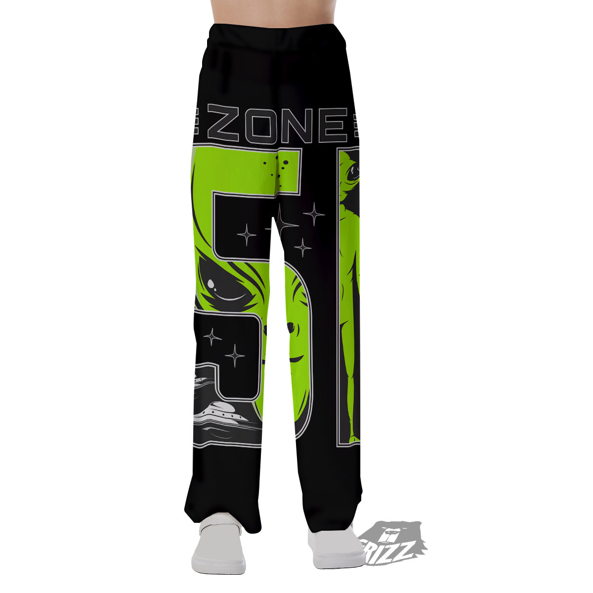 Zone 51 Alien And UFO Print Pajama Pants-grizzshop
