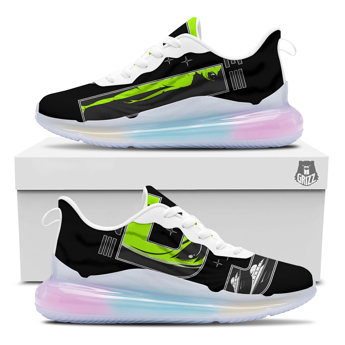 Zone 51 Alien And UFO Print Running Sneakers-grizzshop