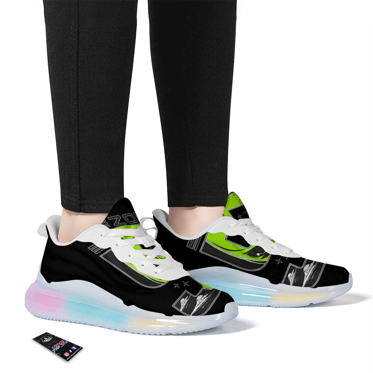 Zone 51 Alien And UFO Print Running Sneakers-grizzshop