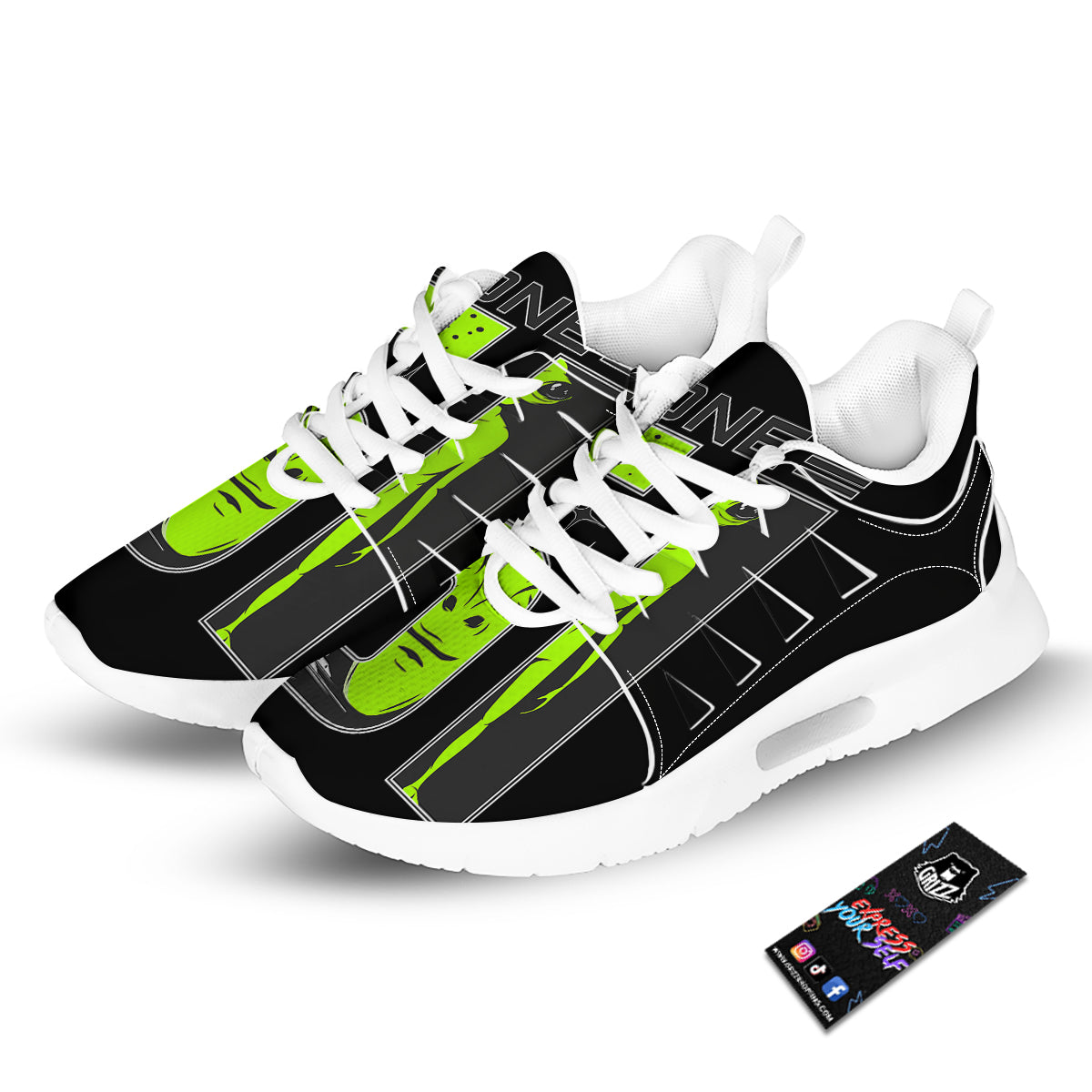 Zone 51 Alien And UFO Print Tennis Shoes-grizzshop