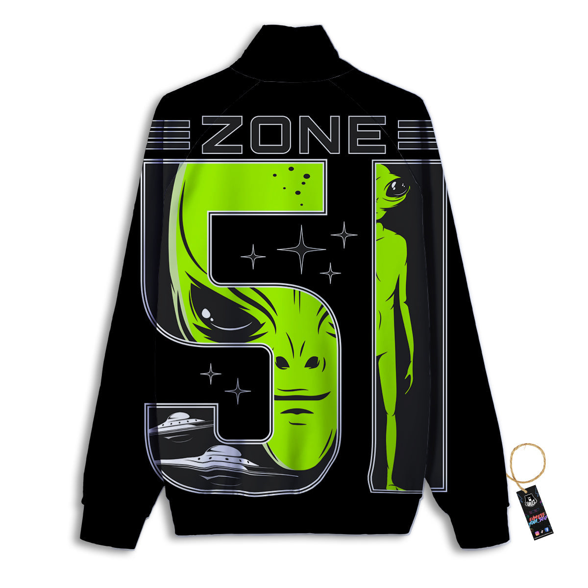 Zone 51 Alien And UFO Print Track Jacket-grizzshop