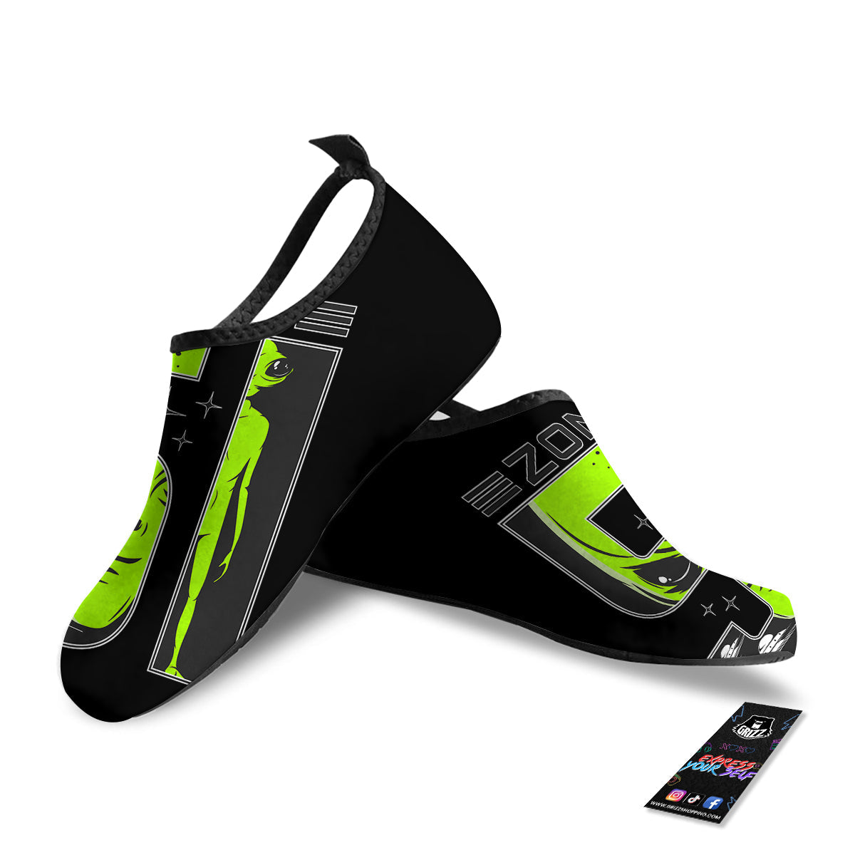 Zone 51 Alien And UFO Print Water Shoes-grizzshop