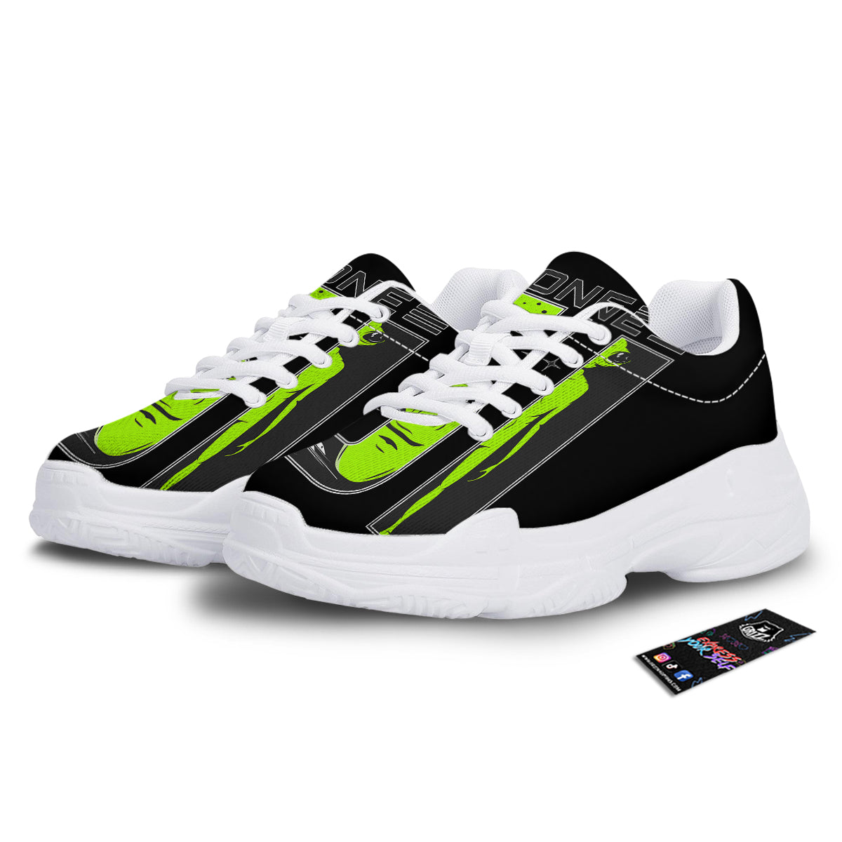 Zone 51 Alien And UFO Print White Chunky Shoes-grizzshop