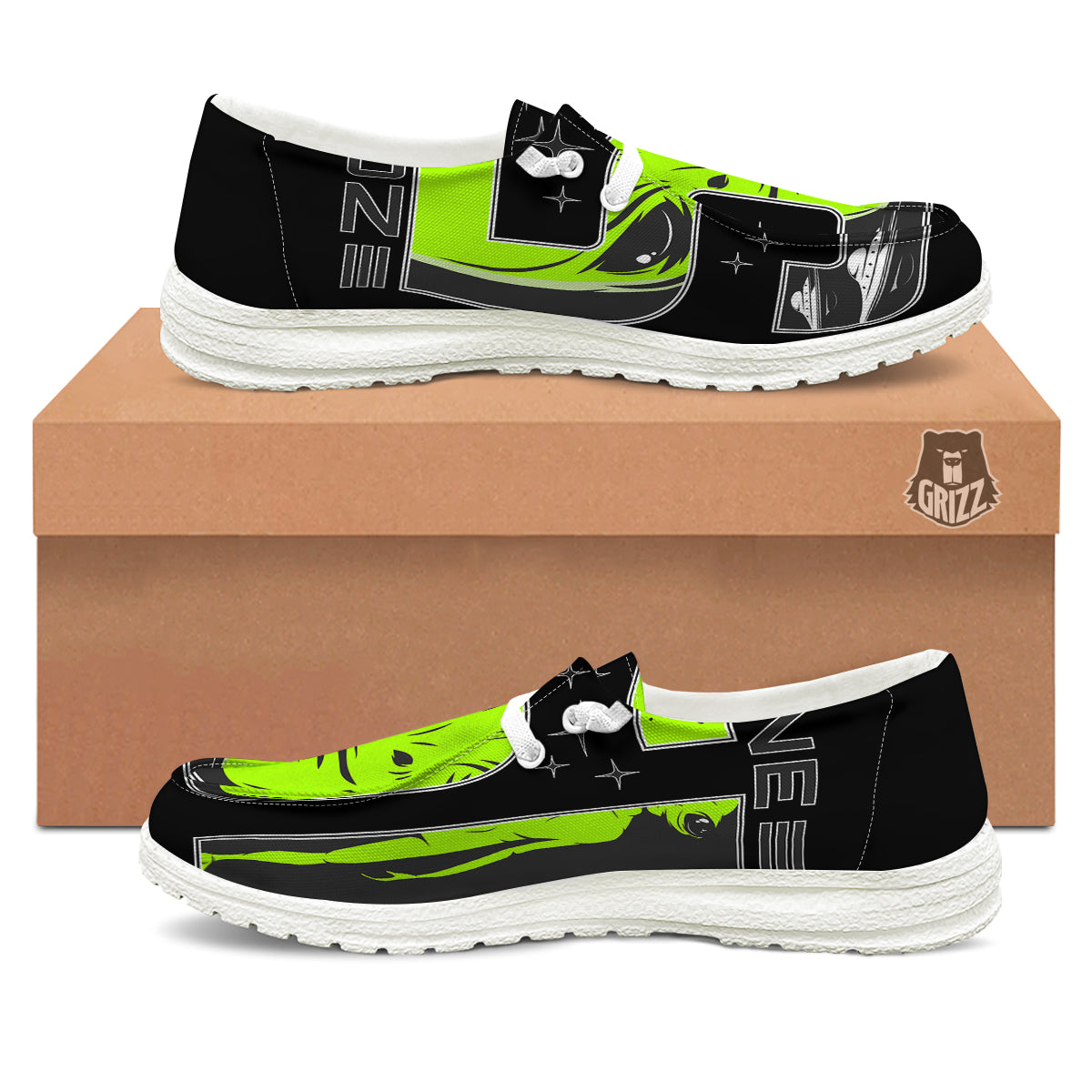 Zone 51 Alien And UFO Print White Loafers-grizzshop