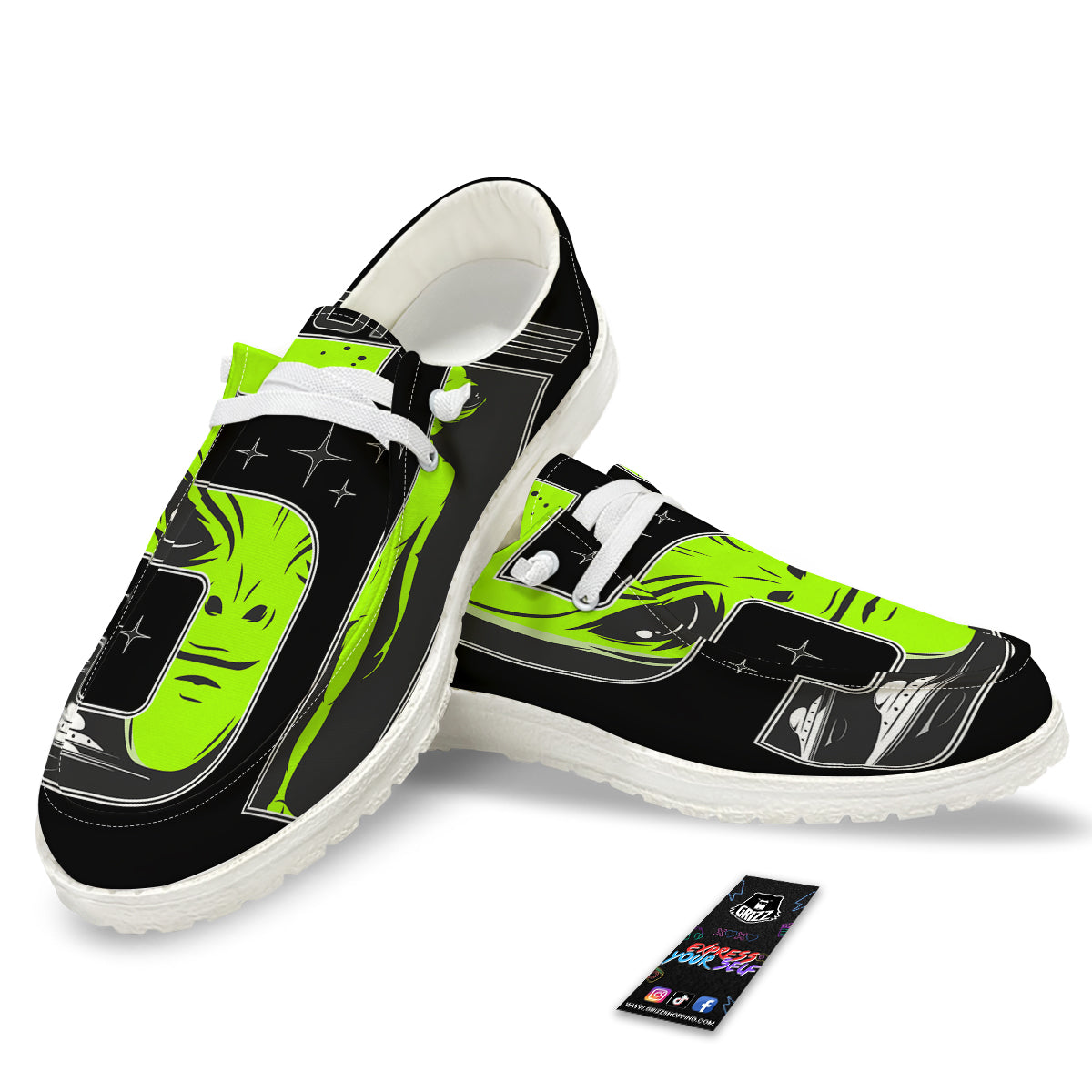 Zone 51 Alien And UFO Print White Loafers-grizzshop
