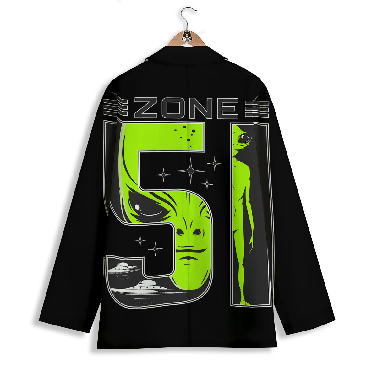 Zone 51 Alien And UFO Print Women's Blazer-grizzshop