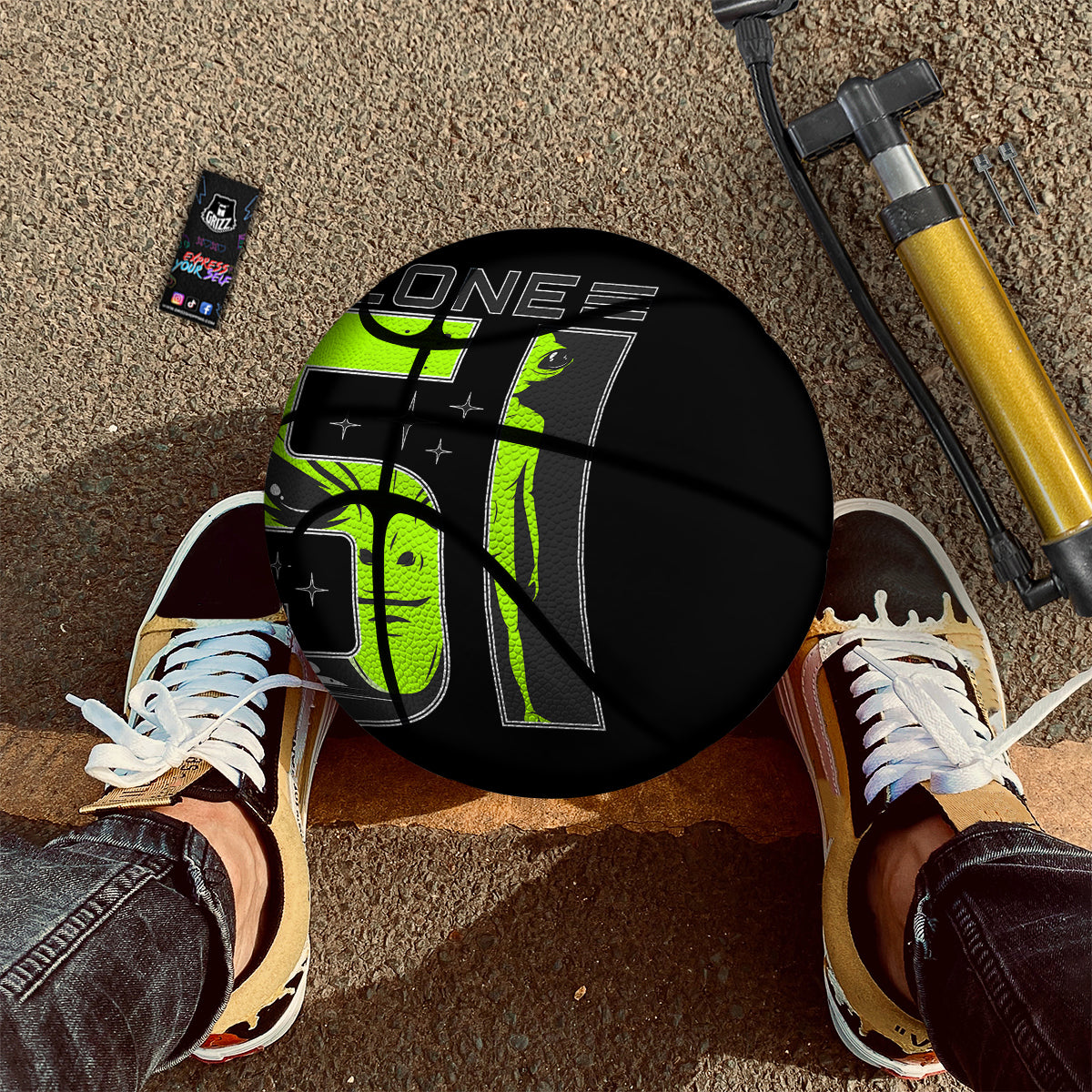 Zone 51 Alien And UFO Print Basketball