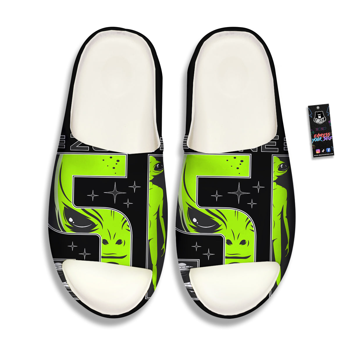 Zone 51 Alien And UFO Print Sandals-grizzshop