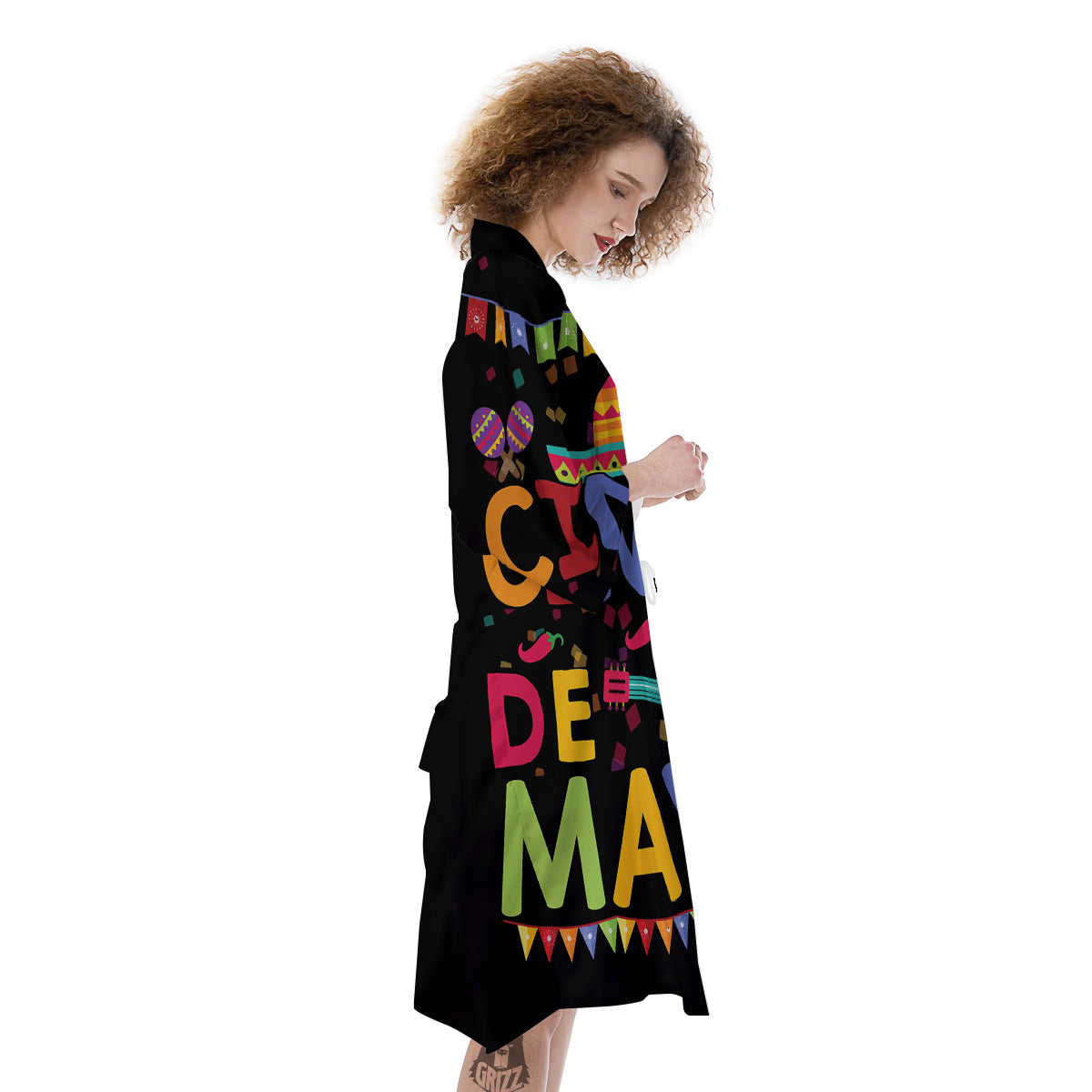 de Mayo Colorful Cinco Print Kimono-grizzshop