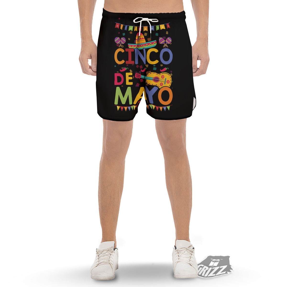 de Mayo Colorful Cinco Print Men's Gym Shorts-grizzshop