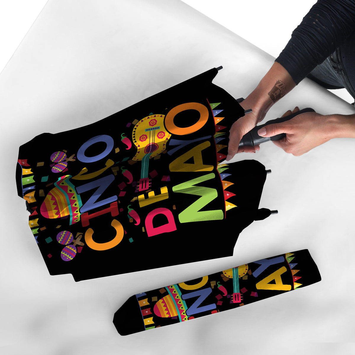 de Mayo Colorful Cinco Print Umbrella-grizzshop