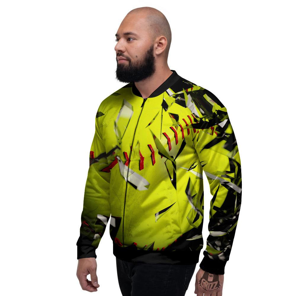 3D Baseballs Print Men's Bomber Jacket-grizzshop