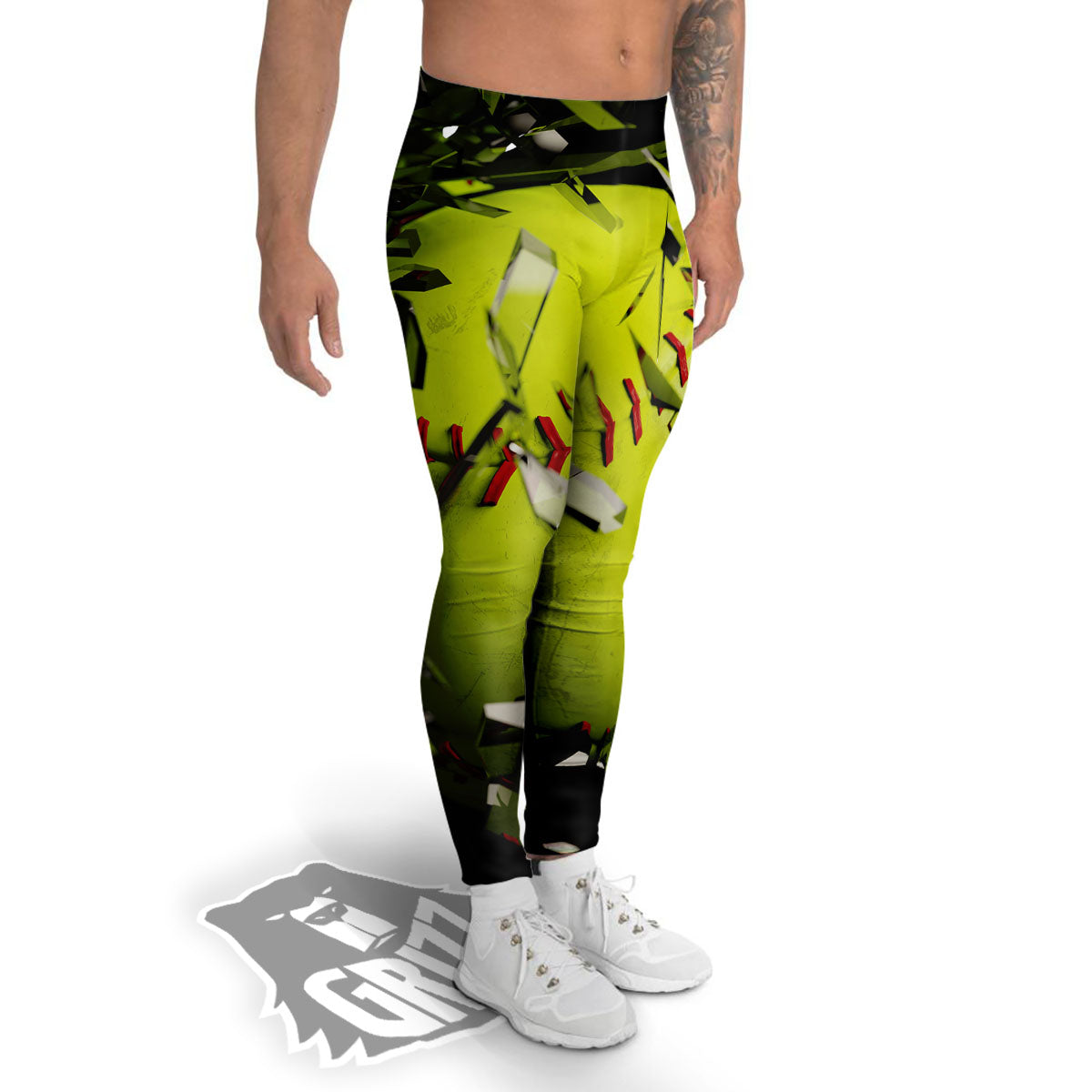 3D Baseballs Print Men's Leggings-grizzshop