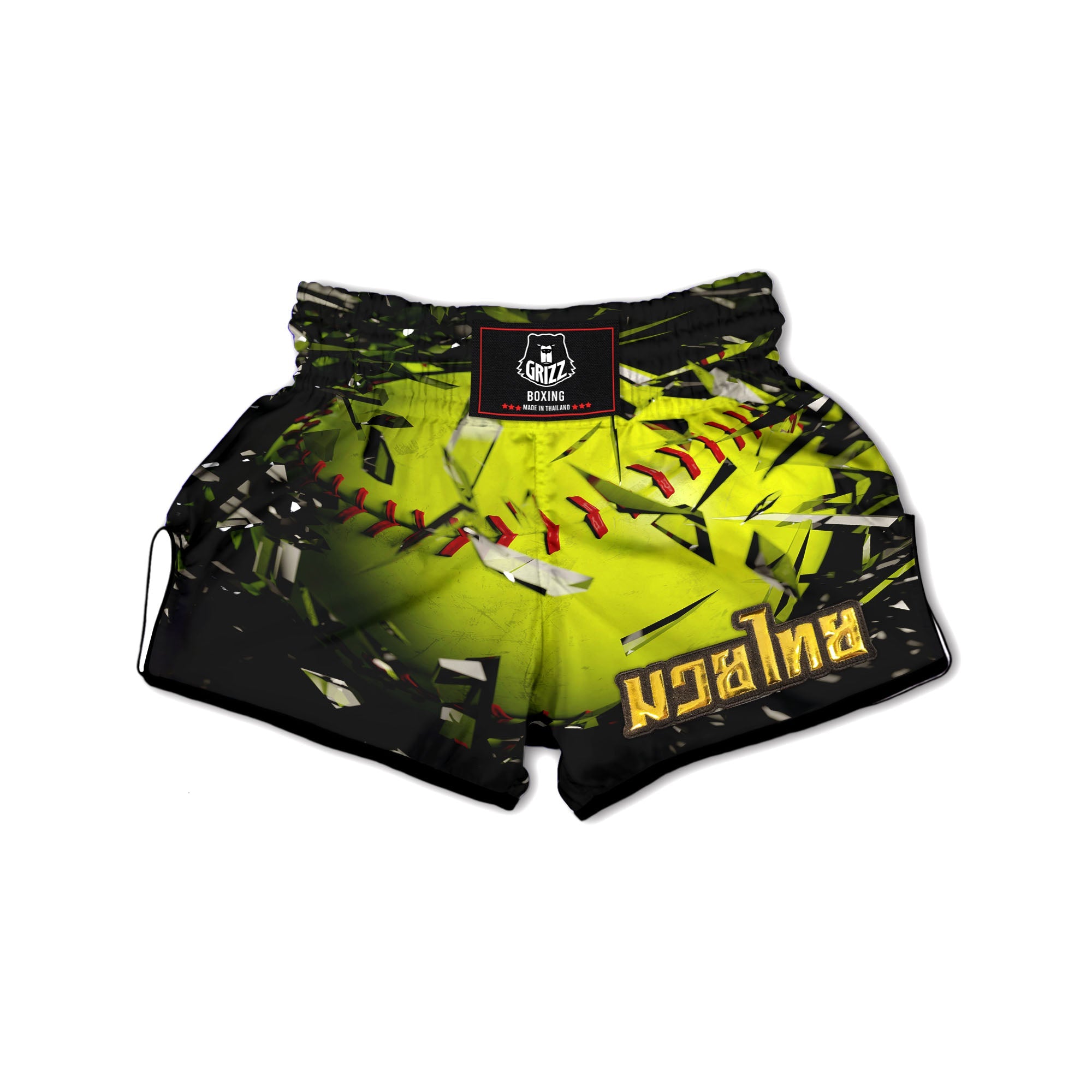 3D Baseballs Print Muay Thai Boxing Shorts-grizzshop