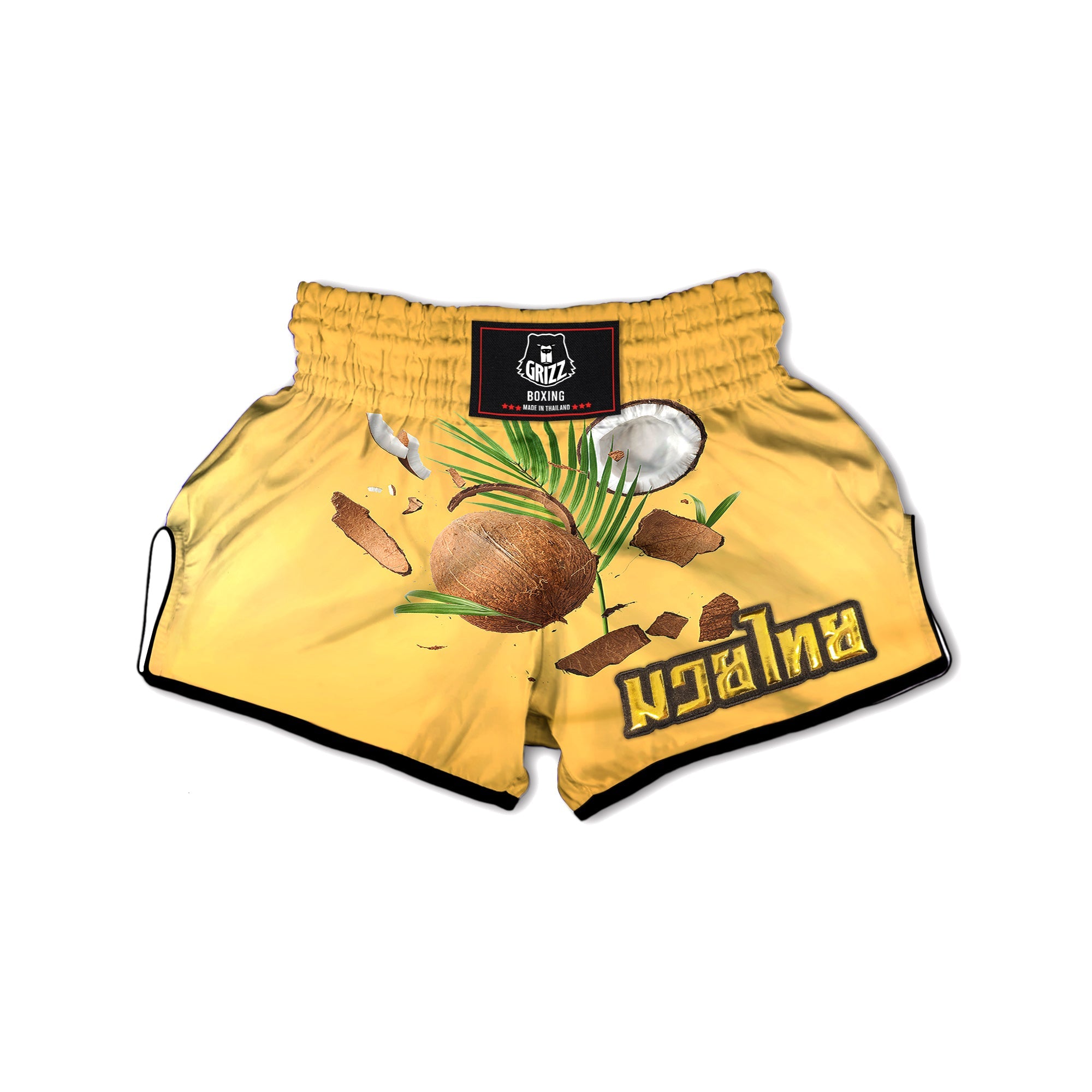 3D Coconut Print Muay Thai Boxing Shorts-grizzshop