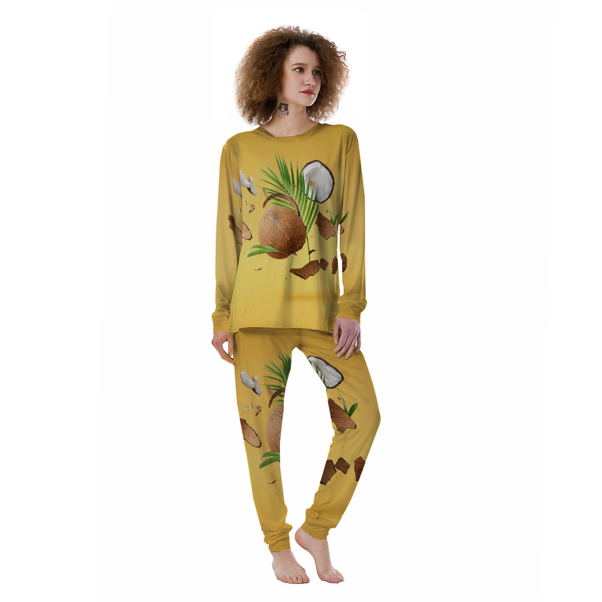 3D Coconut Print Women's Pajamas-grizzshop