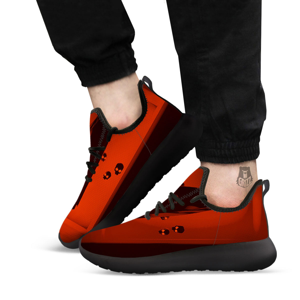 3D Ghost In The Darkness Print Black Athletic Shoes-grizzshop