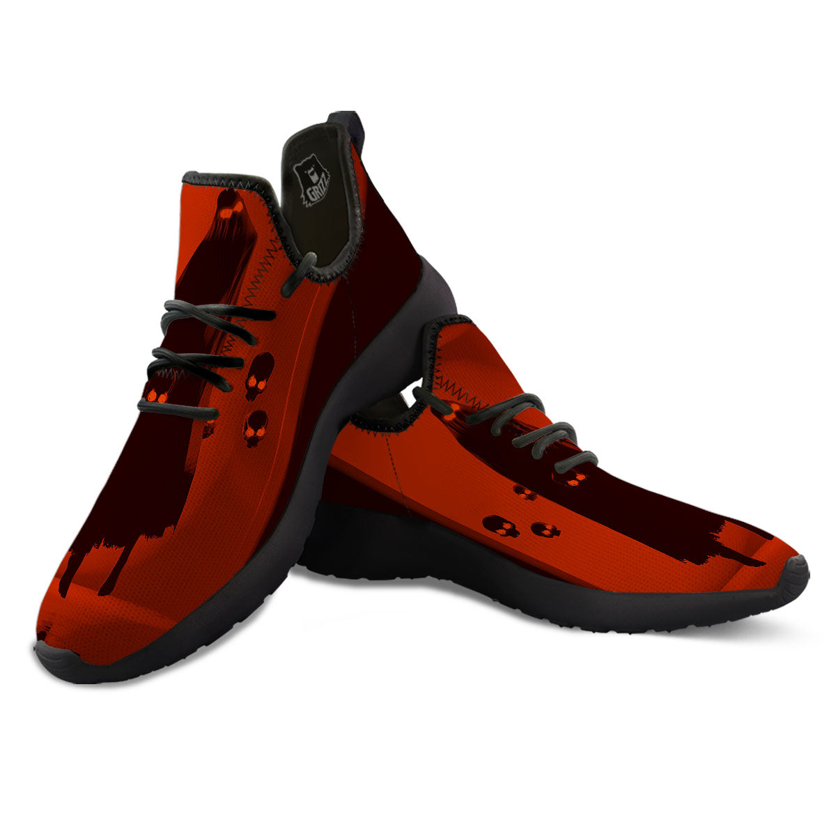3D Ghost In The Darkness Print Black Athletic Shoes-grizzshop