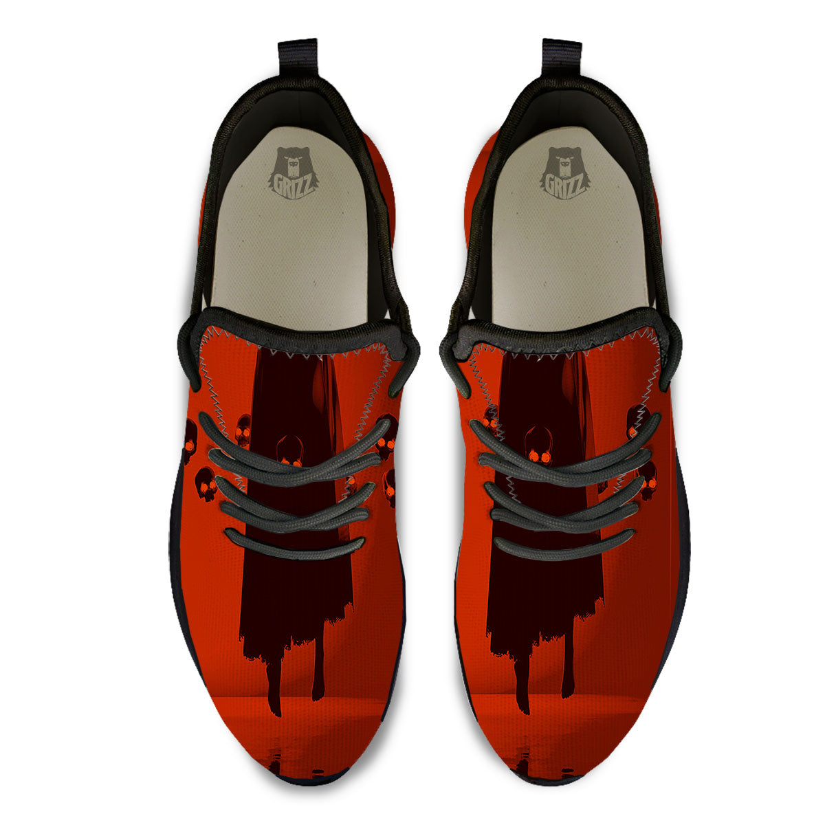 3D Ghost In The Darkness Print Black Athletic Shoes-grizzshop