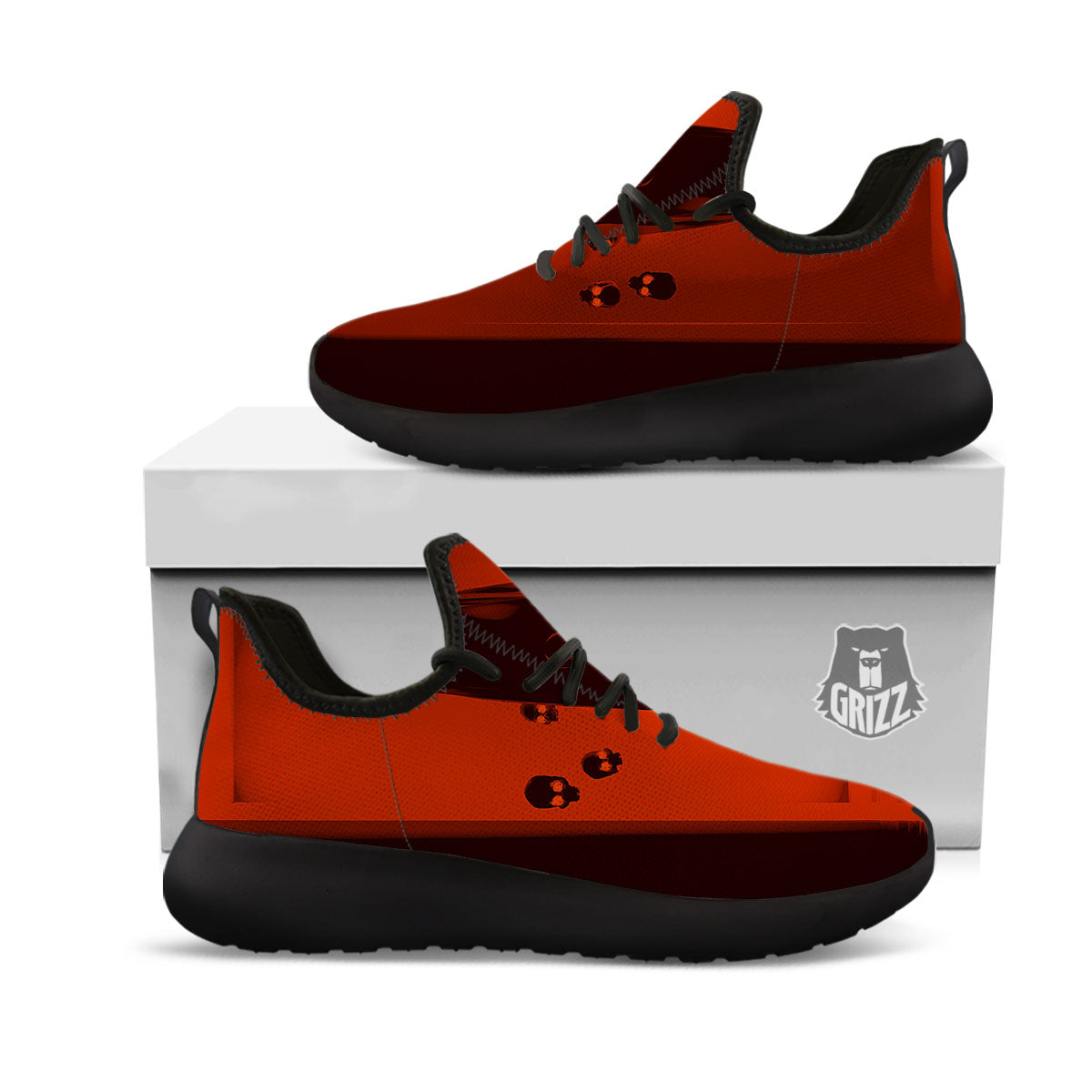 3D Ghost In The Darkness Print Black Athletic Shoes-grizzshop