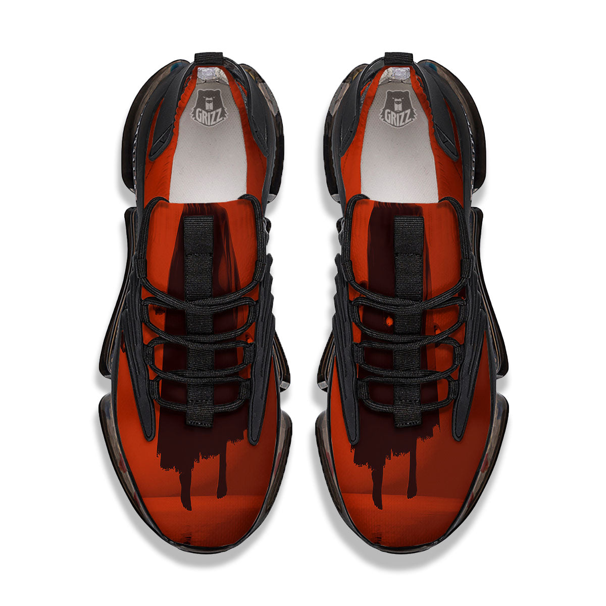 3D Ghost In The Darkness Print Black Gym Shoes-grizzshop