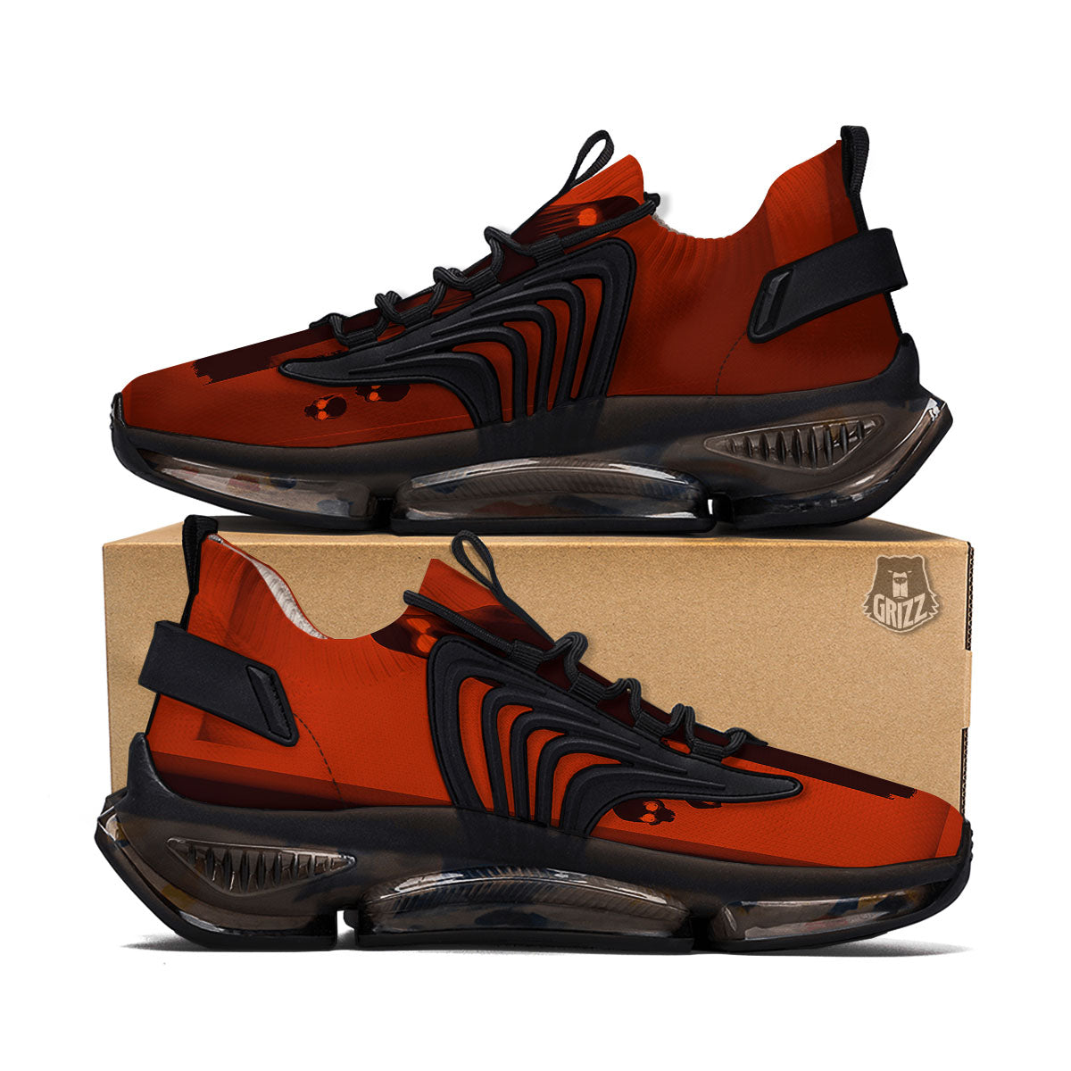 3D Ghost In The Darkness Print Black Gym Shoes-grizzshop