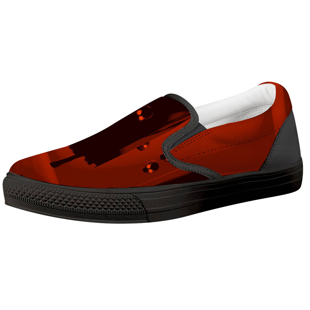 3D Ghost In The Darkness Print Black Slip On Shoes-grizzshop
