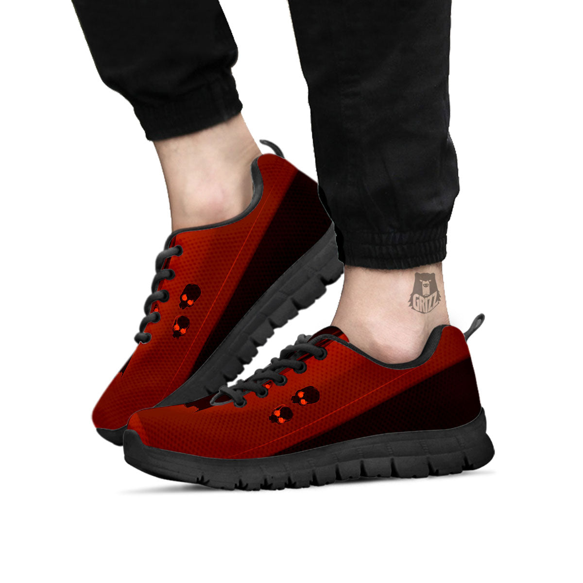3D Ghost In The Darkness Print Black Sneaker-grizzshop