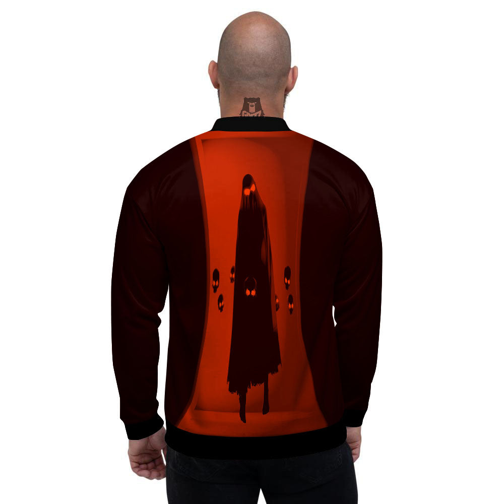 3D Ghost In The Darkness Print Men's Bomber Jacket-grizzshop